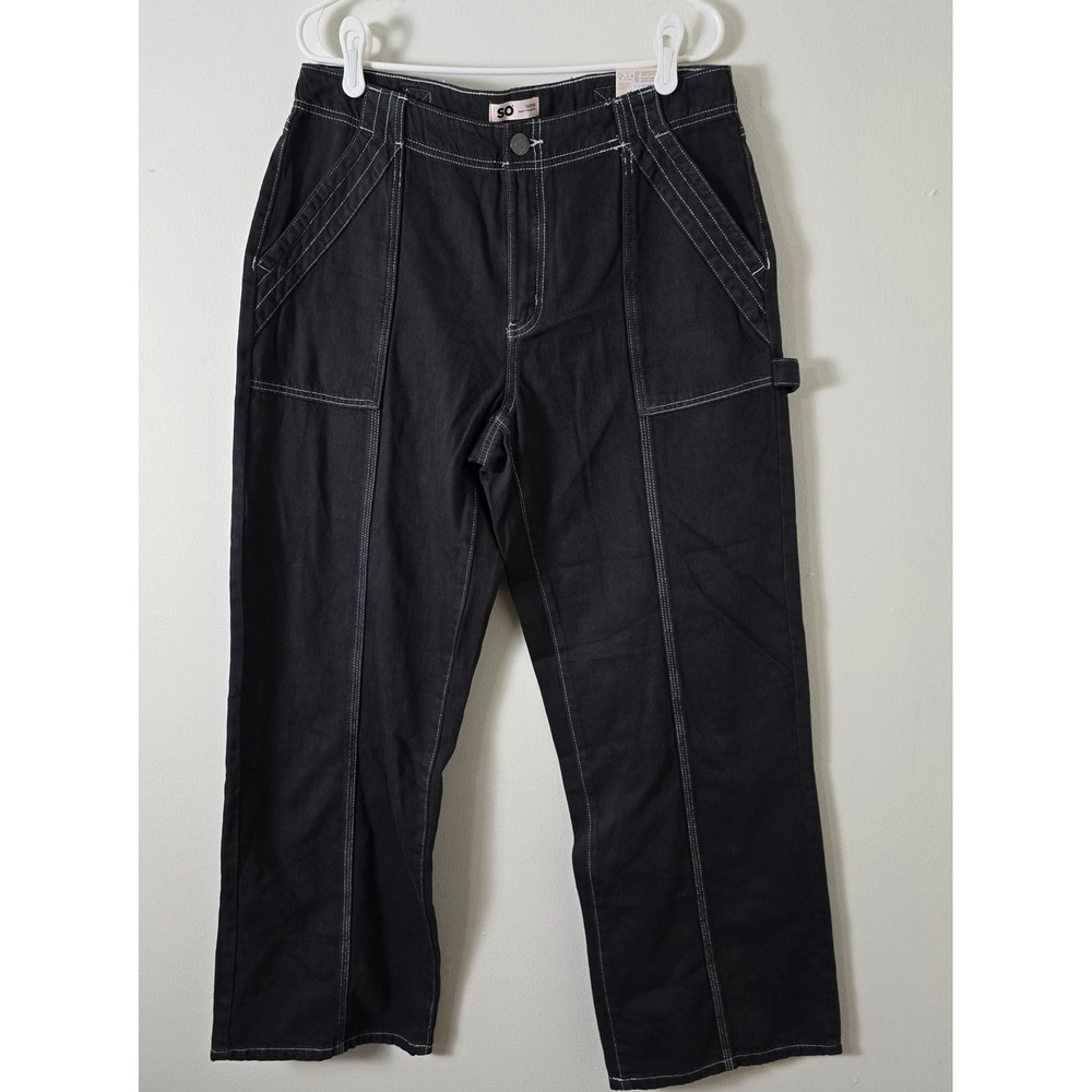 SO Carpenter Jeans Womens 13 Oeko Tex NWT Dark Gray Boho Utility